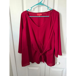 Jennifer Lopez Red Blouse Plus Size XXL